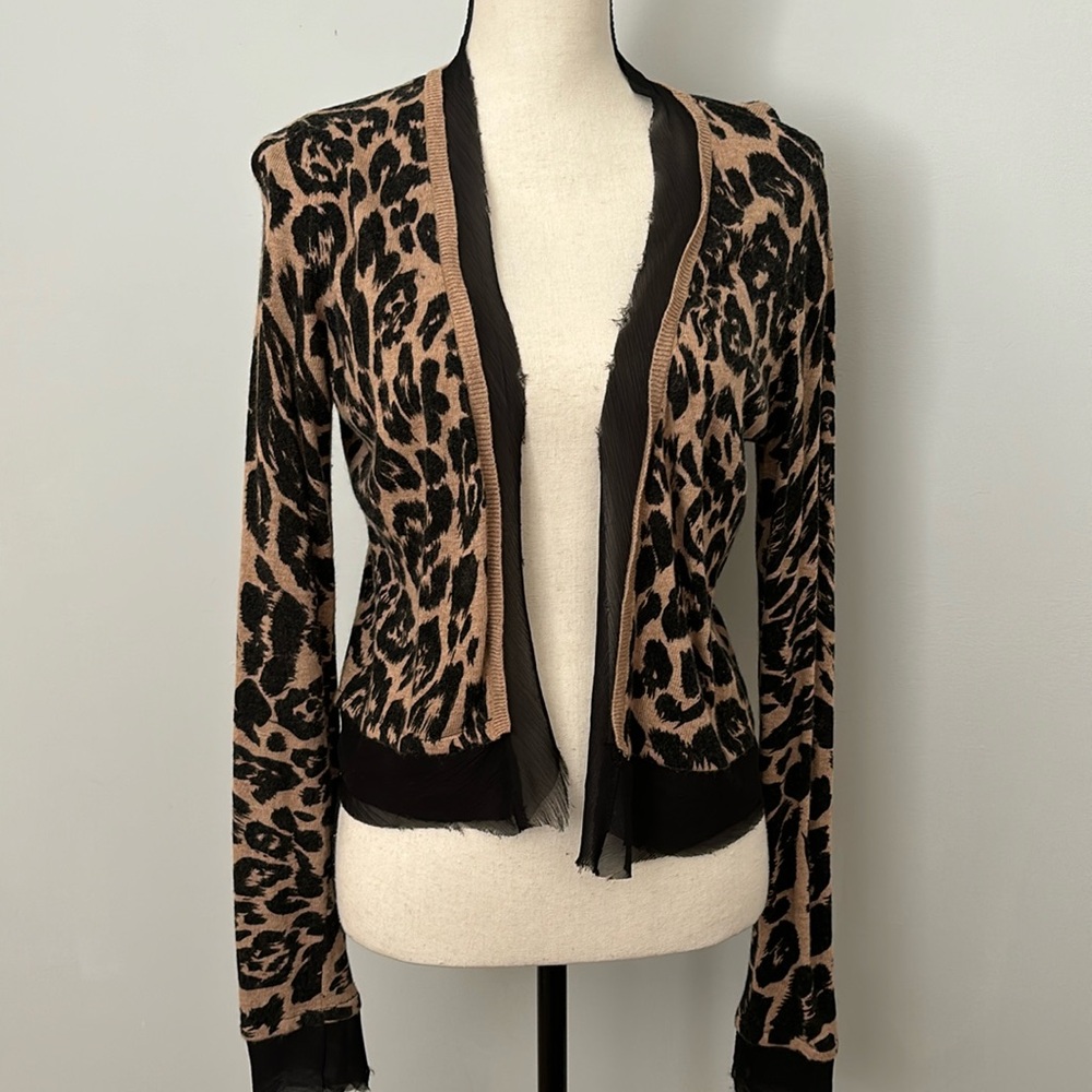 Leopard cropped cardigan